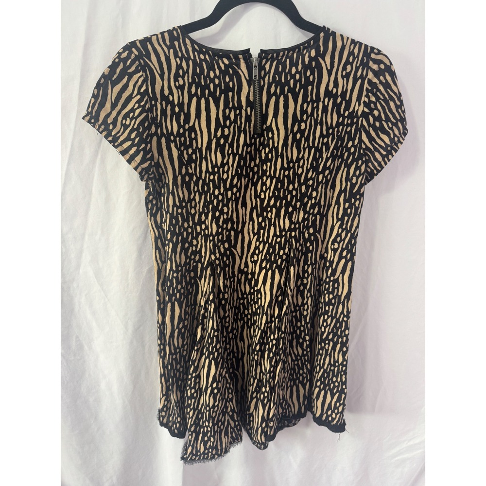 silence + noise UO Mini Dress Womens S Black Tan Animal Print Y2K Indie Sleaze - Picture 2 of 6